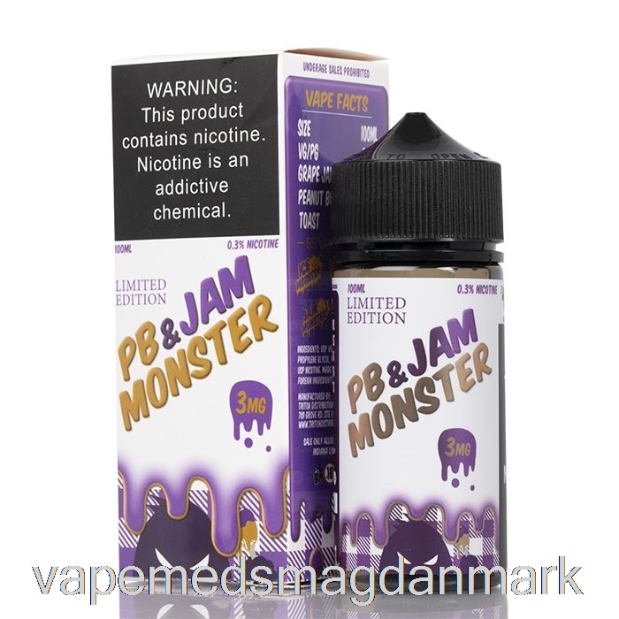 Vape Med Smag Drue - Pb Og Marmelade Monster - 100ml 6mg